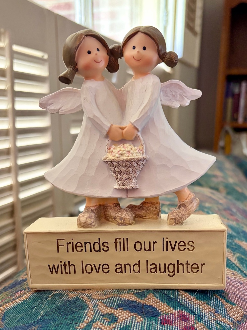 White Twin Angel Friends Figurine - Inspirational Home Accent